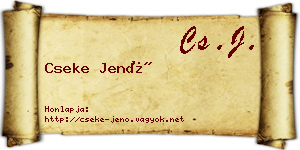 Cseke Jenő névjegykártya