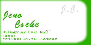 jeno cseke business card